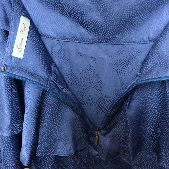 Geren Ford silk blue mini skirt sz 2 - Picture 4 of 5